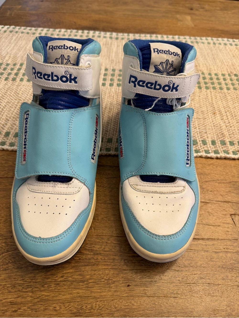 Reebok Kids Mid-Top Sneakers in Light Blue and White